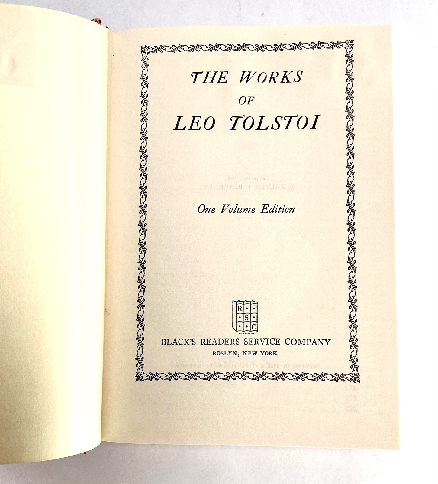 1928 Antique Book The Works Of Leo Tolstoi By Walter J. Black, Inc Hardcover