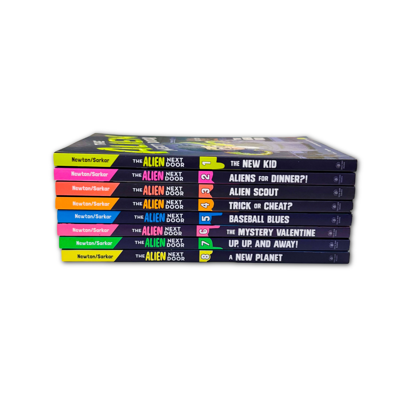 Alien Next Door Books 1-8 Complete Lot A.I. Newton Little Bee Chapter Books Set