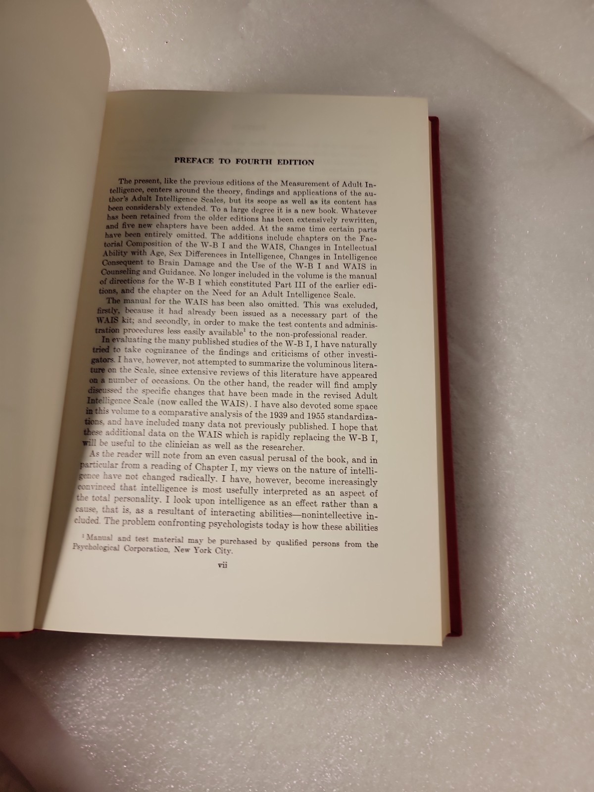 The Measurement and Appraisal of Adult Intelligence by David Wechsler hb 1958