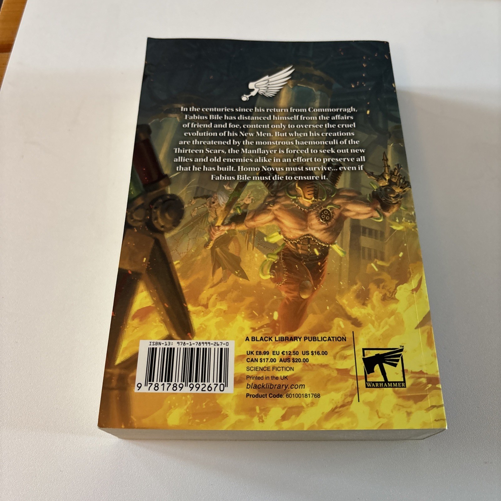 Warhammer 40K Fabius Bile MANFLAYER By Josh Reynolds Trade Paperback Excellent!