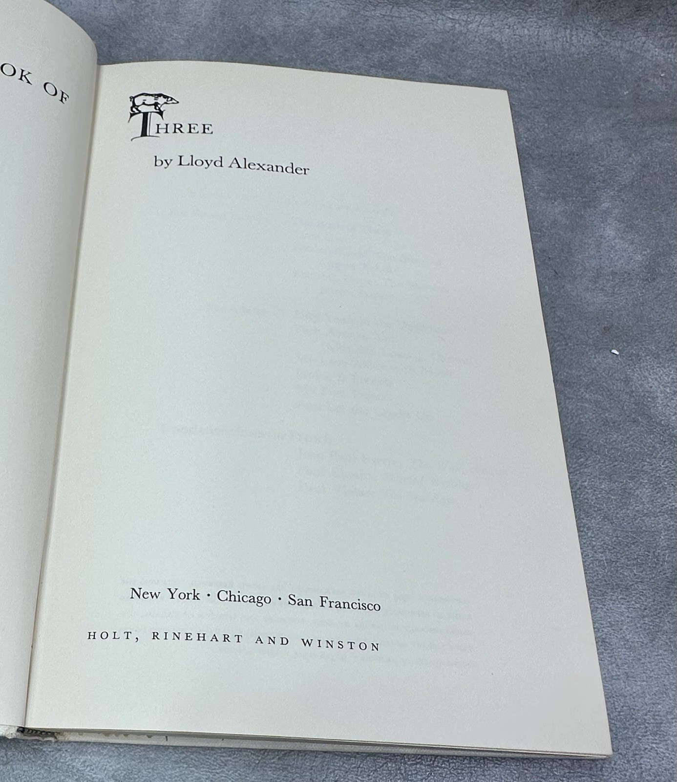 The Book of Three – Hardcover By Alexander, Lloyd First Edition