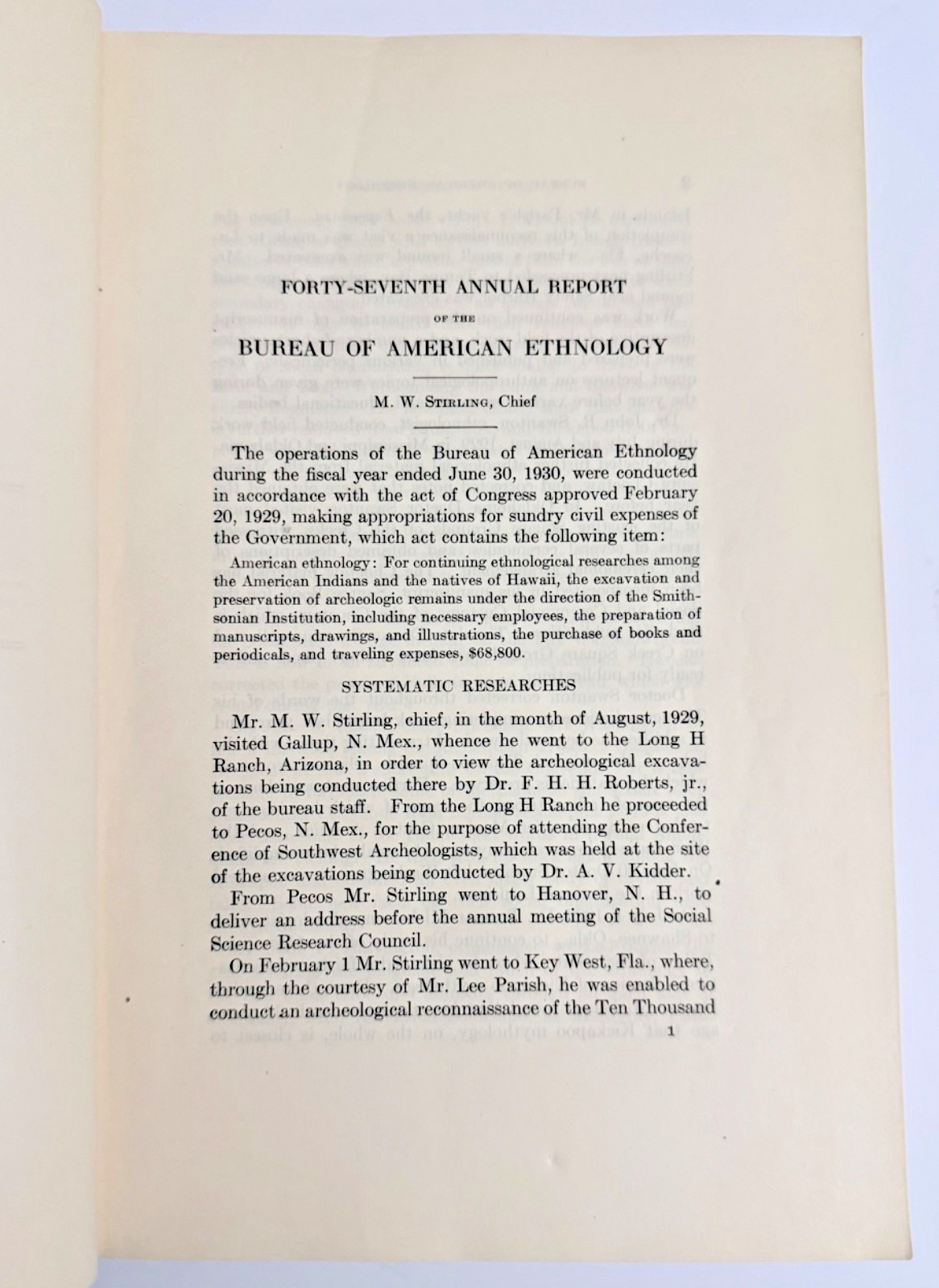Forty-Seventh Annual Report of the Bureau of American Ethnology 1929-1930