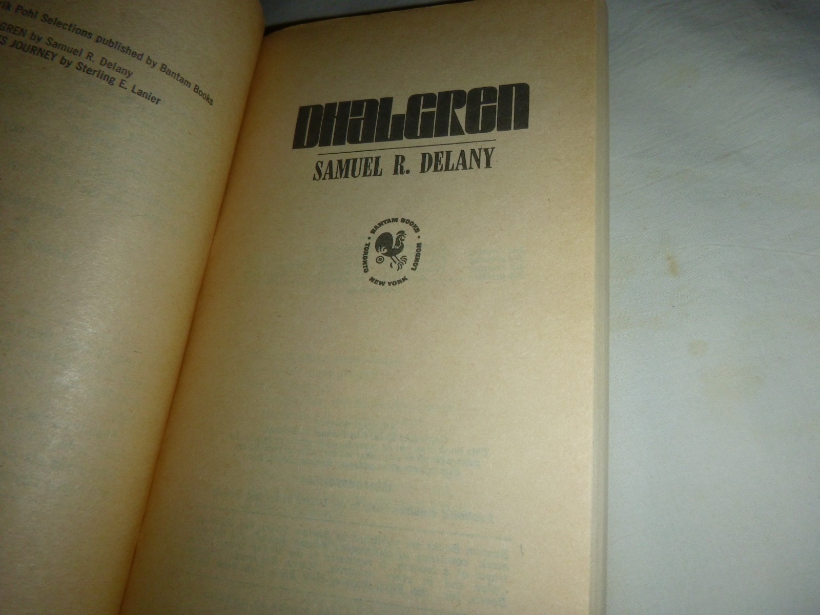 Dhalgren by Samuel R. Delany 1975 10th Printing Bantam Vintage Paperback
