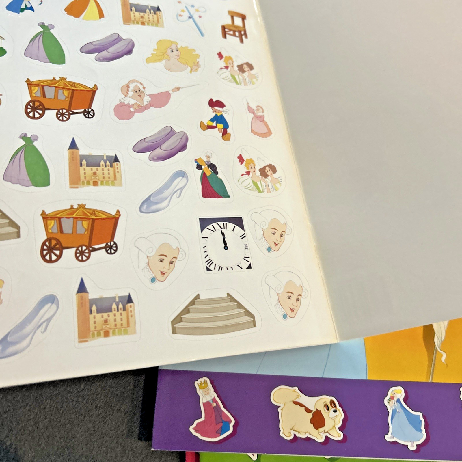 5 NEW Sticker Fun fairytale books 75 Reusable Stickers Bambi Jack Cinderella ETC