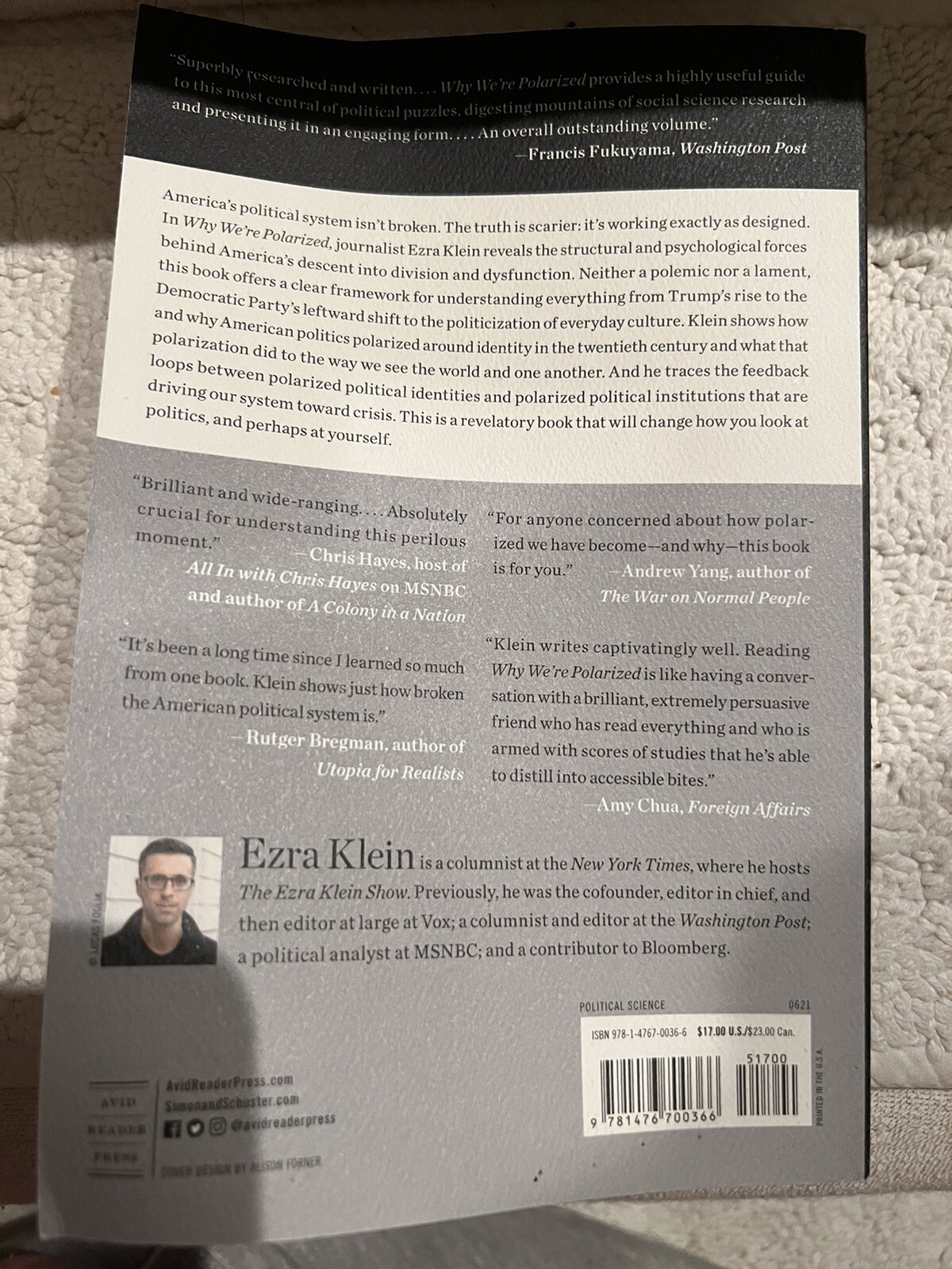 Why We’re Polarized by Ezra Klein (2021, Trade Paperback)