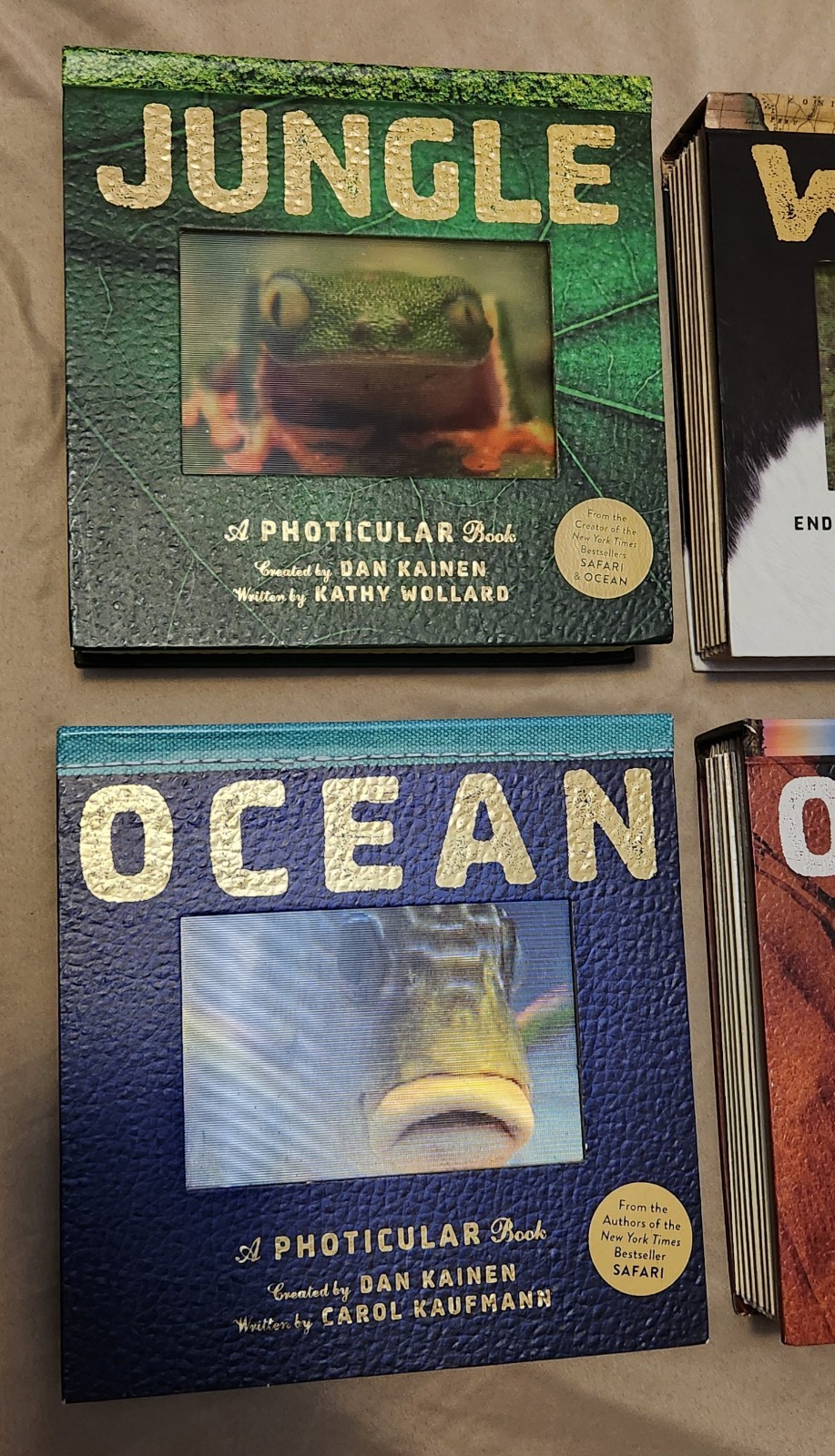 Set of 4 Dan Kainen Photicular Books Jungle Wild Ocean Outback Motion Rare