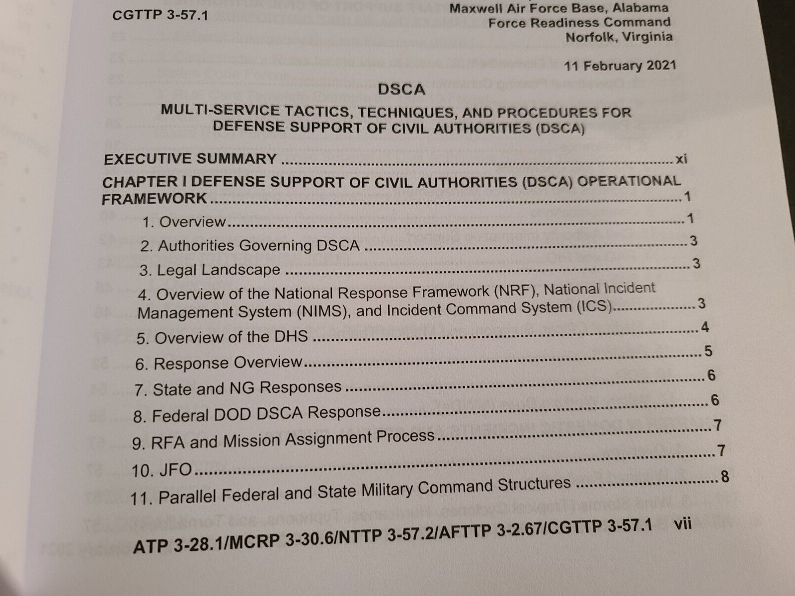 ATP 3-28.1 DSCA Multi-Service Tactics Techniques Procedures for Defense Support