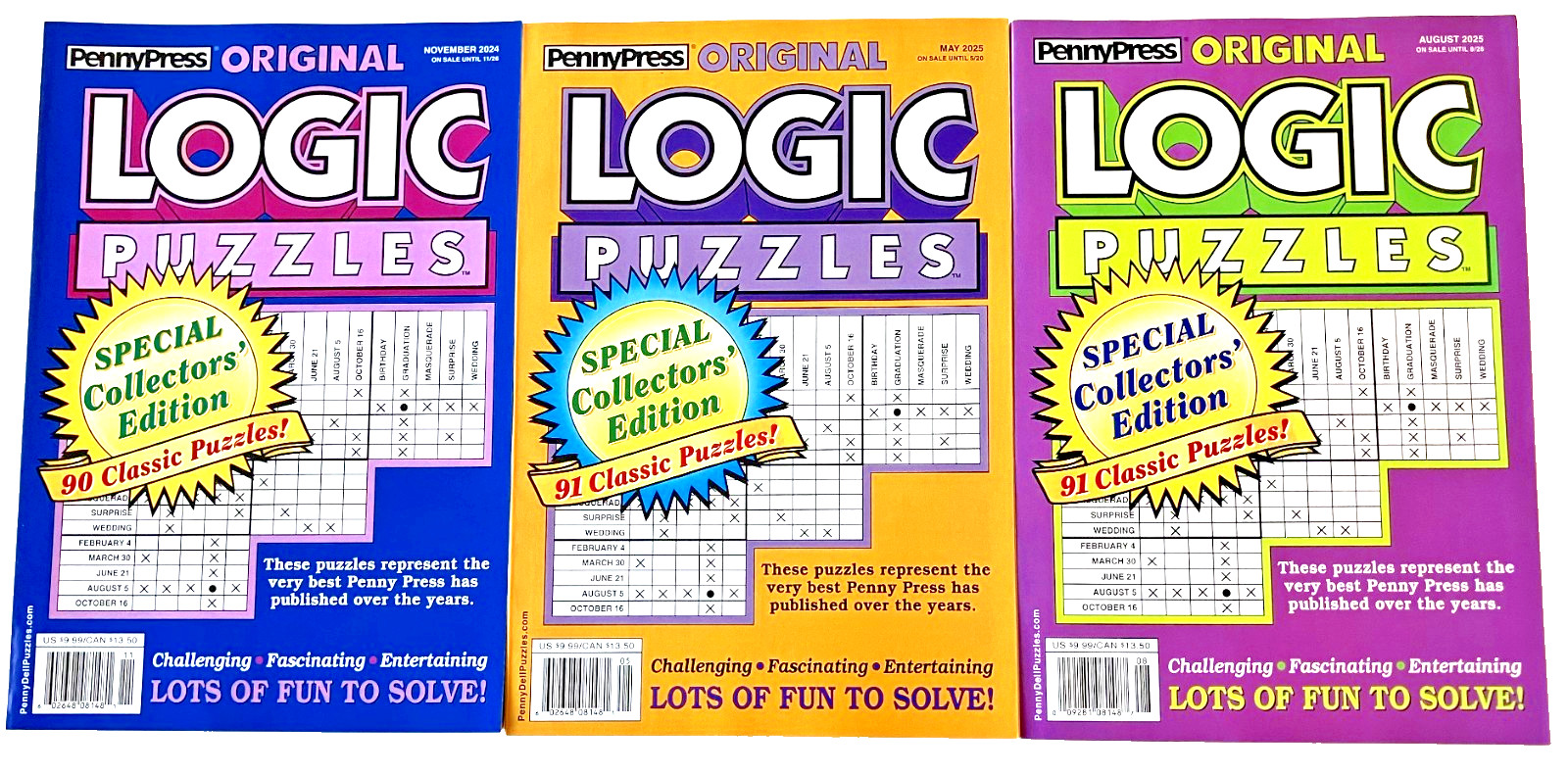NEW Lot 10 Penny Press Dell LOGIC Problems Math, Collector, Expert Puzzle Books