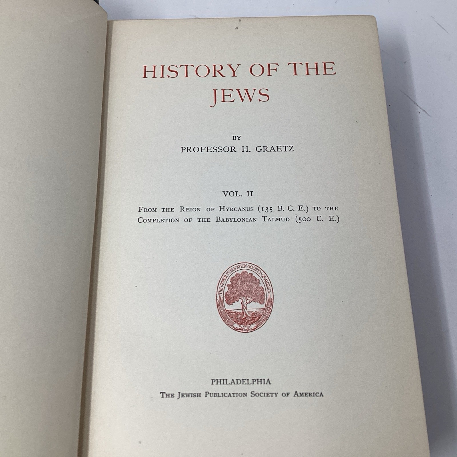 History Of The Jews Heinrich Graetz 1891-1898 Volumes 1-6 Antique Book Set