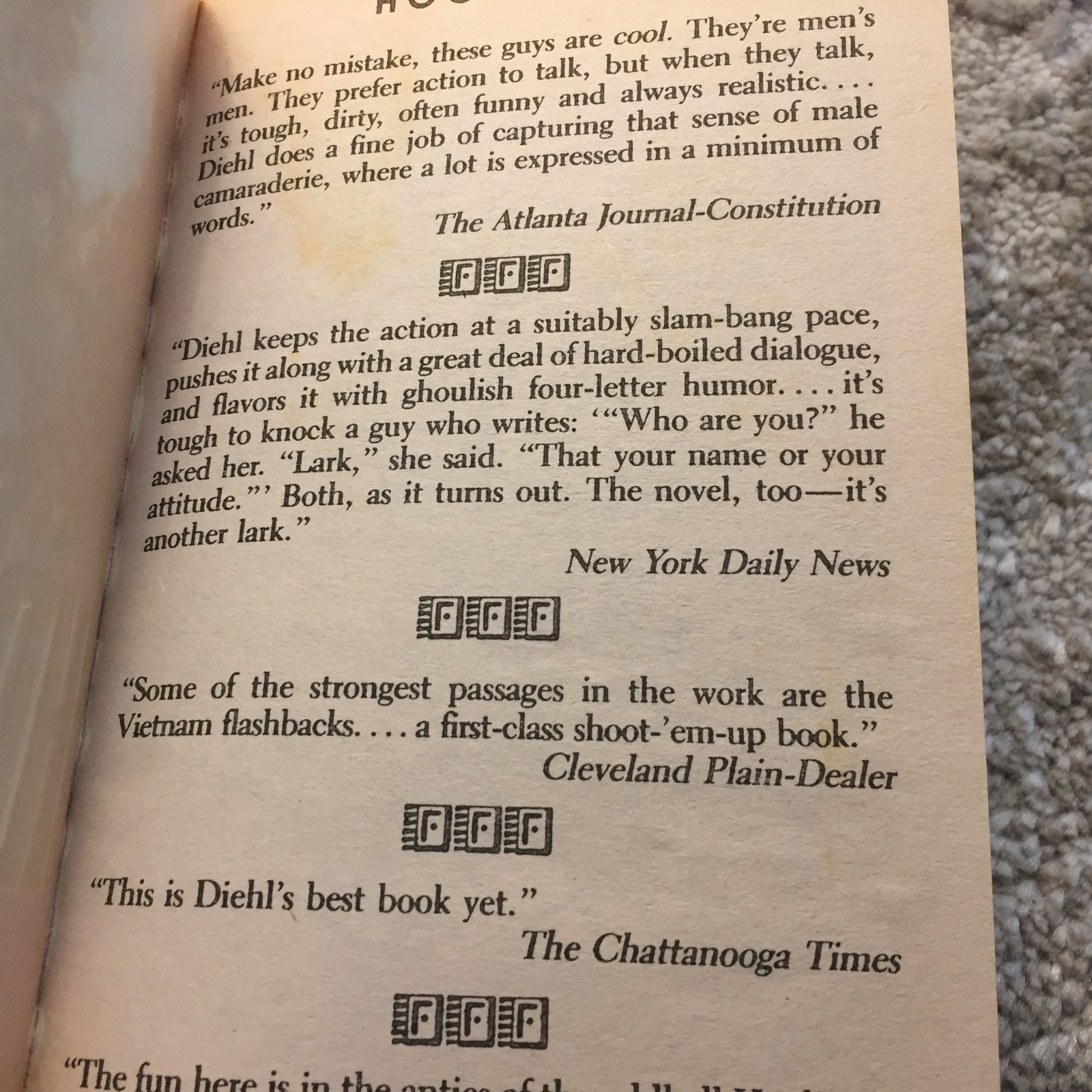 Hooligans Mystery Paperback Book by William Diehl from Ballantine Books 1985