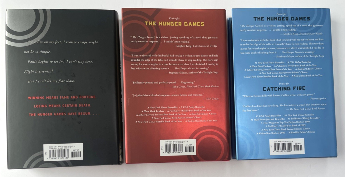 Hunger Games Trilogy Boxed Set Hardcover Dust Jackets Suzanne Collins Scholastic