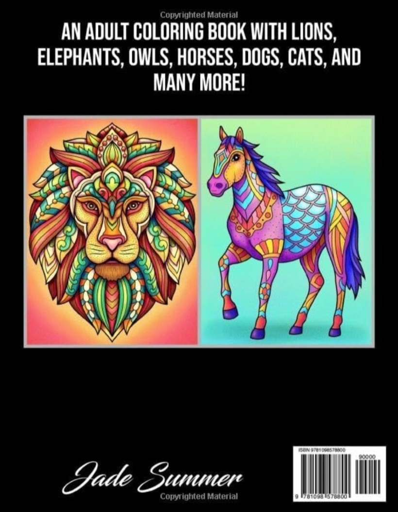 3 Adult Coloring Books Creative Mindful Stress Relief Jade Summer Animals Nature