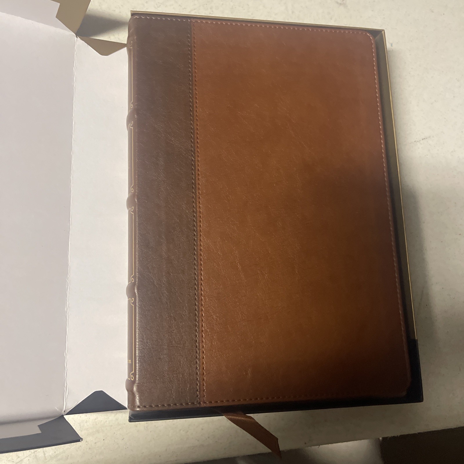 KJV Large Print Verse-By-verse Ref Bible, Maclaren Series, Brown Leathersoft