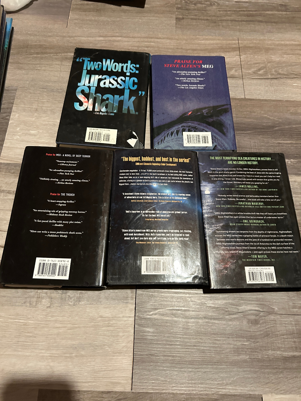 MEG Series Set Lot Steve Alten HARDCOVER NOVEL AUTHENTIC JAWS SHARK Megalodon