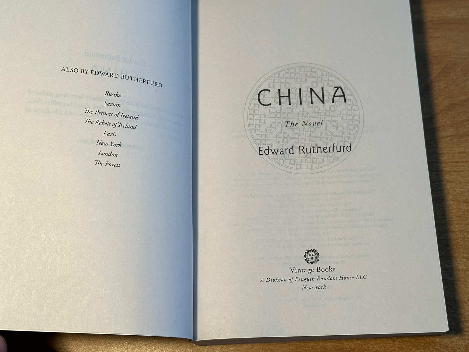 China: The Novel by Edward Rutherfurd (1st Printing 2021 Trade Paperback Vintage