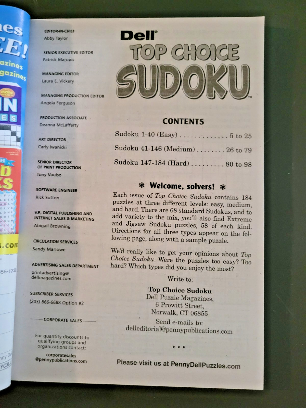Lot of 3 SUDOKU Puzzle Books by Dell -Top Choice-Totally-Original – 450+ Puzzles
