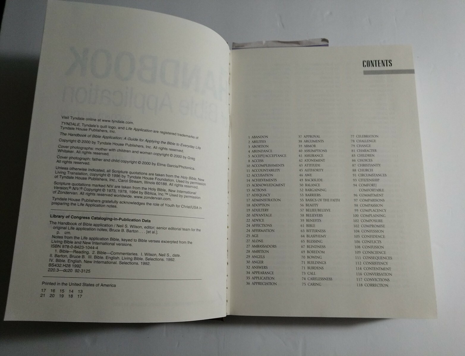 The Handbook of Bible Application Life Application Reference