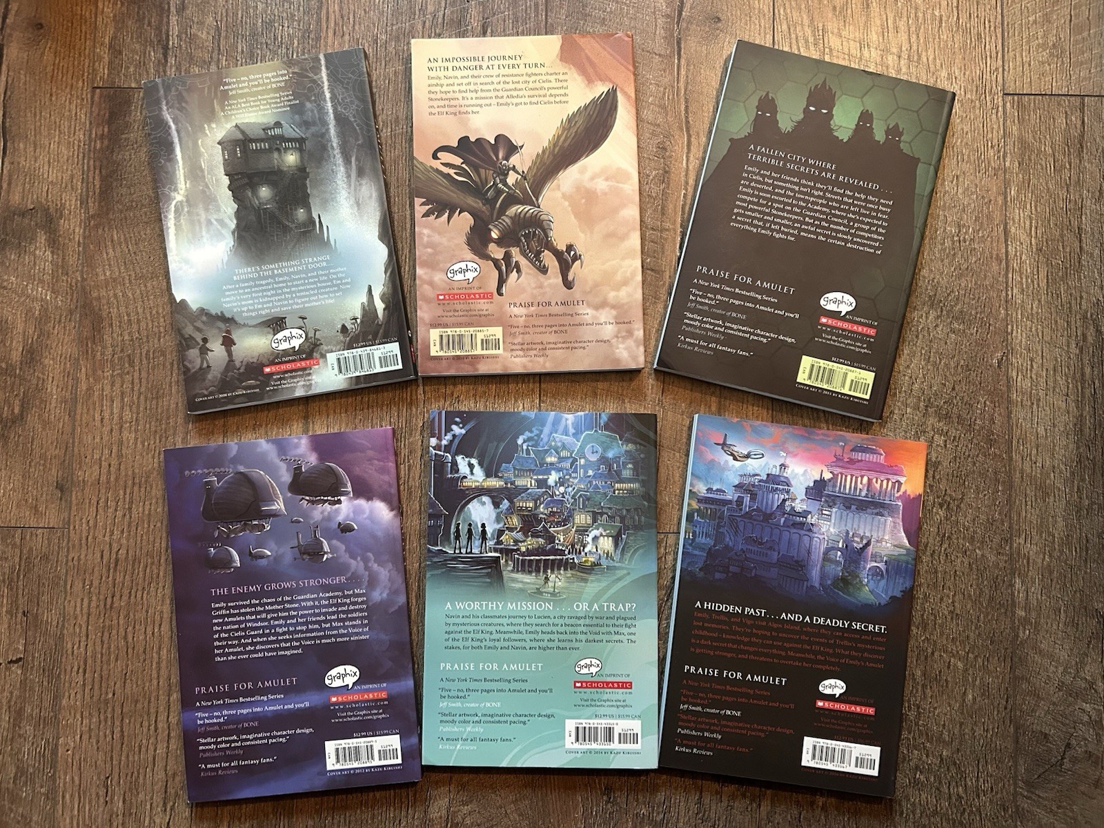 Amulet Book Set: Paperback Books # 1,3,4,5,6, & 7 by Kazu Kibuishi
