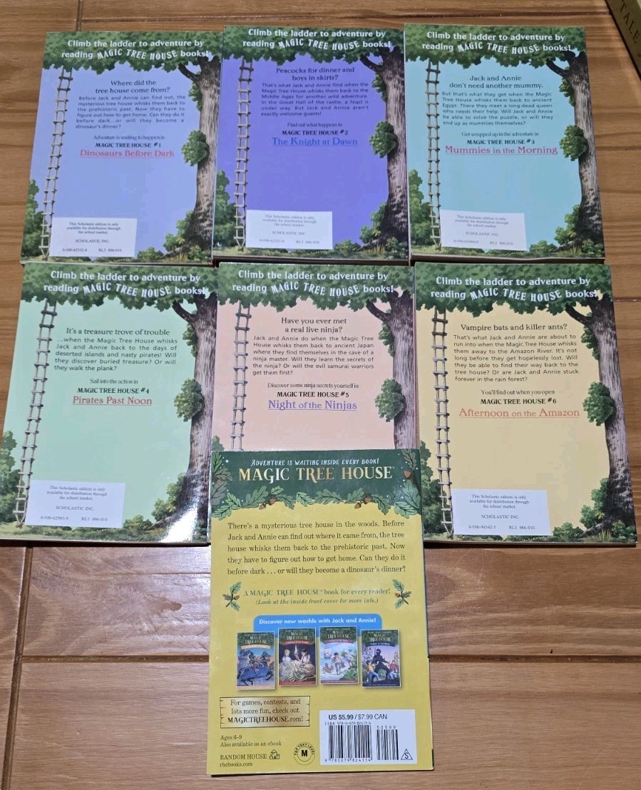 Magic Tree House Kids Chapter Books 1-6 bundle Plus Dinos Before Dark