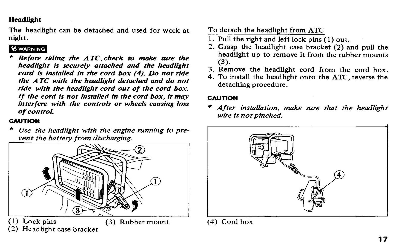 1987 Honda ATC Super Red 250ES Owner’s Manual 71 Pages