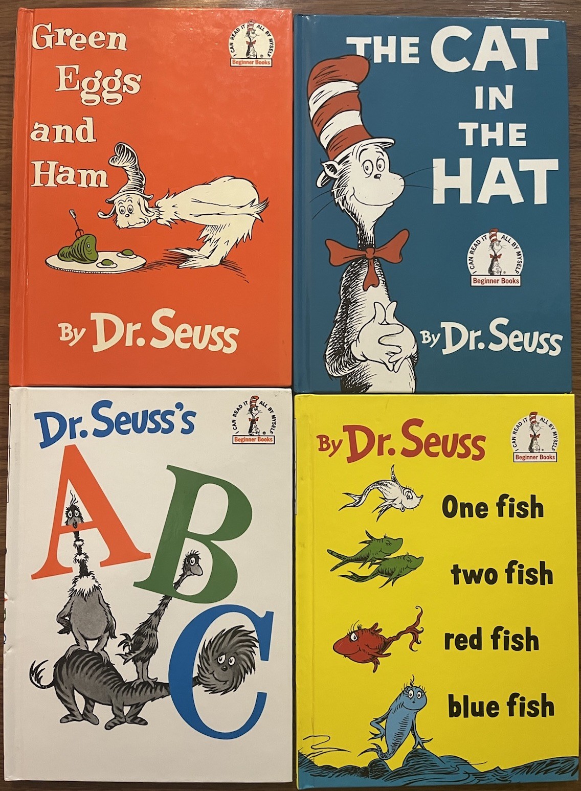 Dr Seuss Books Cat In The Hat Green Eggs And Ham One Fish ABC 9.25 by 6.75 inch