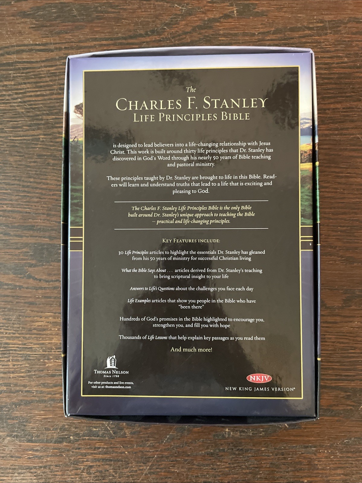 Charles F. Stanley Life Principles Bible NKJV Indexed Leather Burgundy 2005