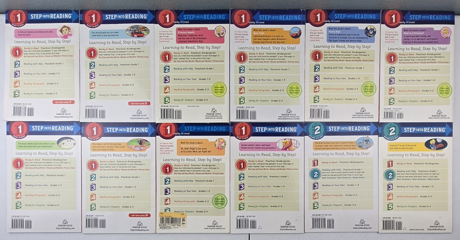 Step Into Reading Lot of 31 Mixed Paperbacks – Barbie, Disney, DC Super Friends