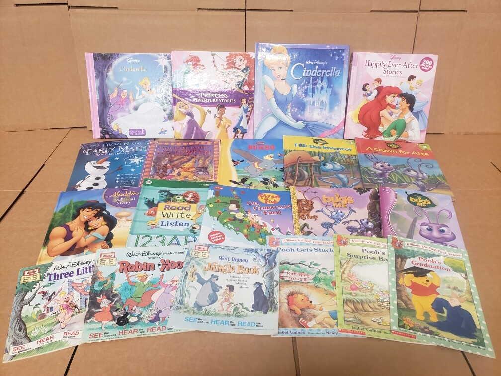 Lot of 10 Walt Disney Popular Cartoon Children Kids Books-MIX *RANDOM* UNSORTED