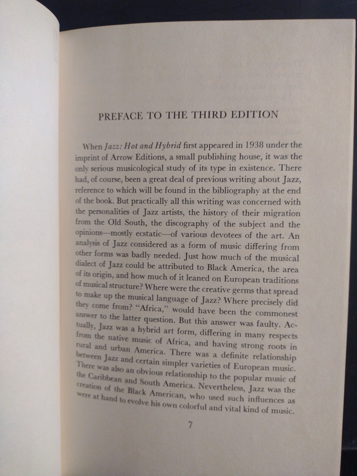 Jazz, Hot and Hybrid Winthrop Sargeant 3rd Ed. Enlarged Paperback In HC EX Lib