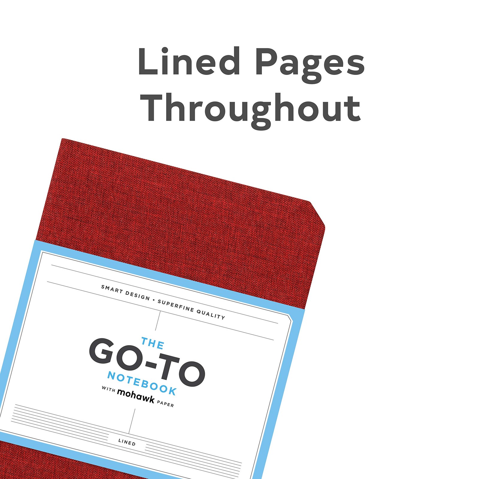 Go-to Notebook with Mohawk Paper, Brick Red Lined (Simple Page red