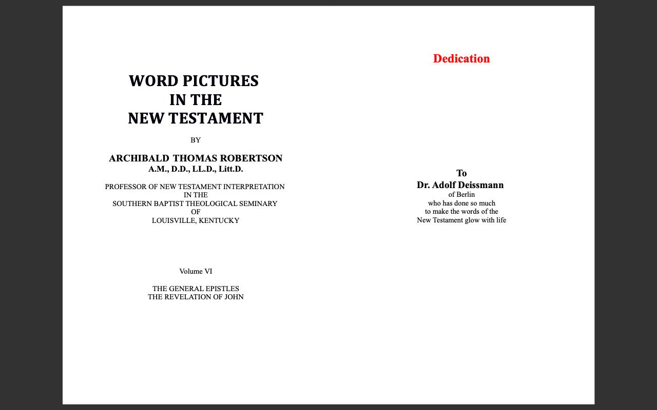 Word Pictures in the New Testament by AT Robertson (E-Book Set ) ALL 6 Volumes