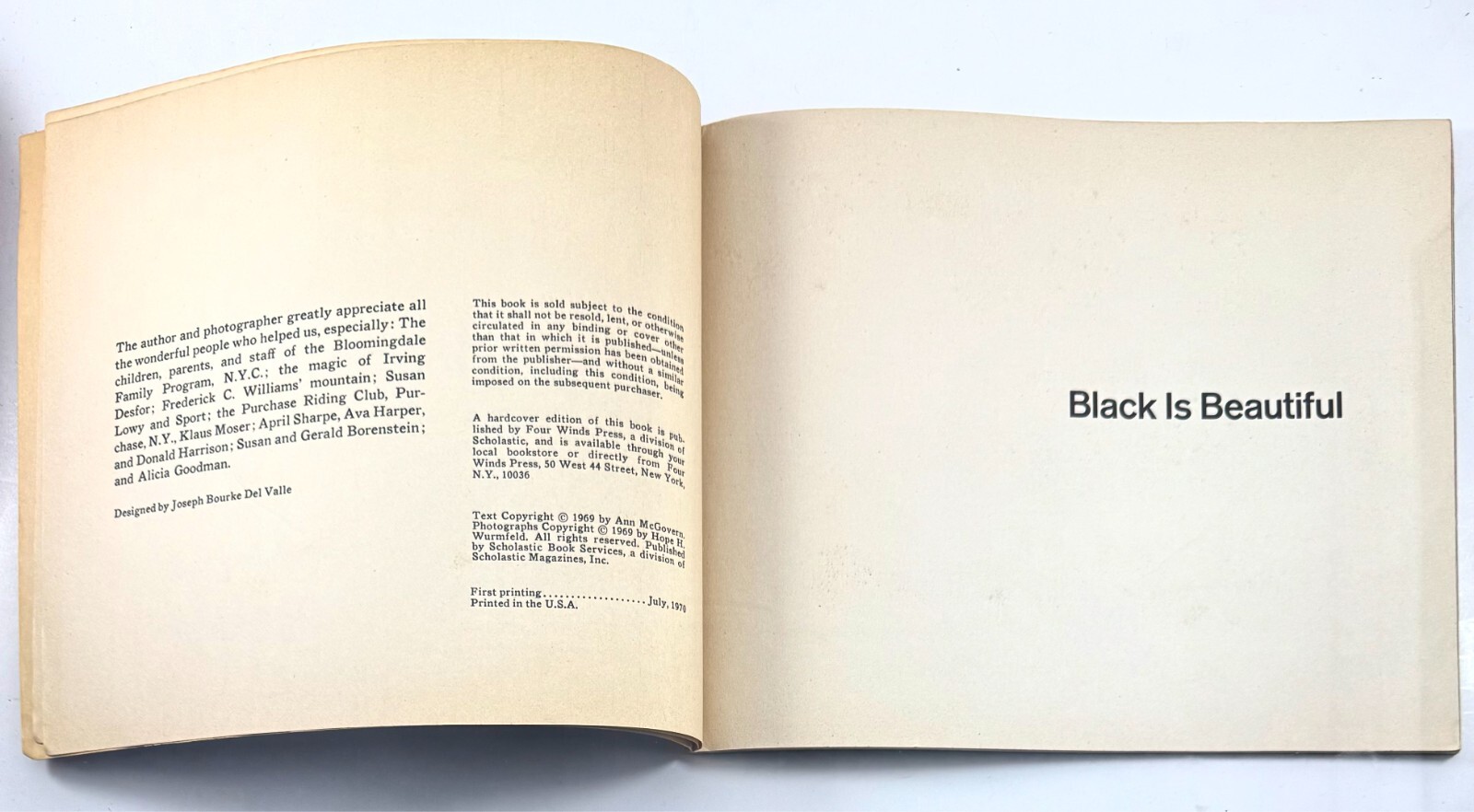 Vintage Black Is Beautiful By Ann McGovern ( 1970, First Printing, Paperback )