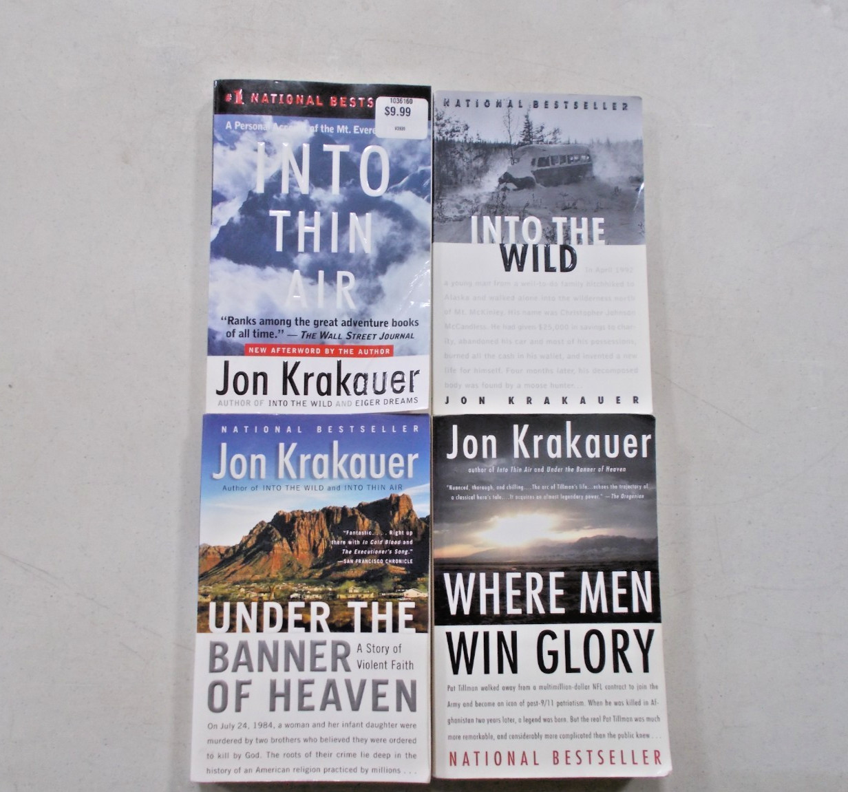 4 JON KRAKAUER # TRADE PB INTO THIN AIR WILD BANNER OF HEAVEN MEN WIN GLORY