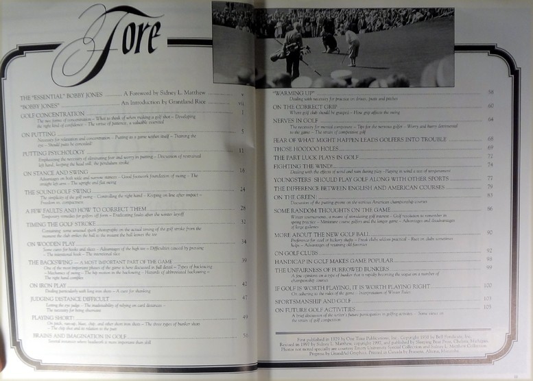 BOBBY JONES ON GOLF-REVISED EDITION, SLEEPING BEAR PRESS, 1997, 104 PGS PHOTOS