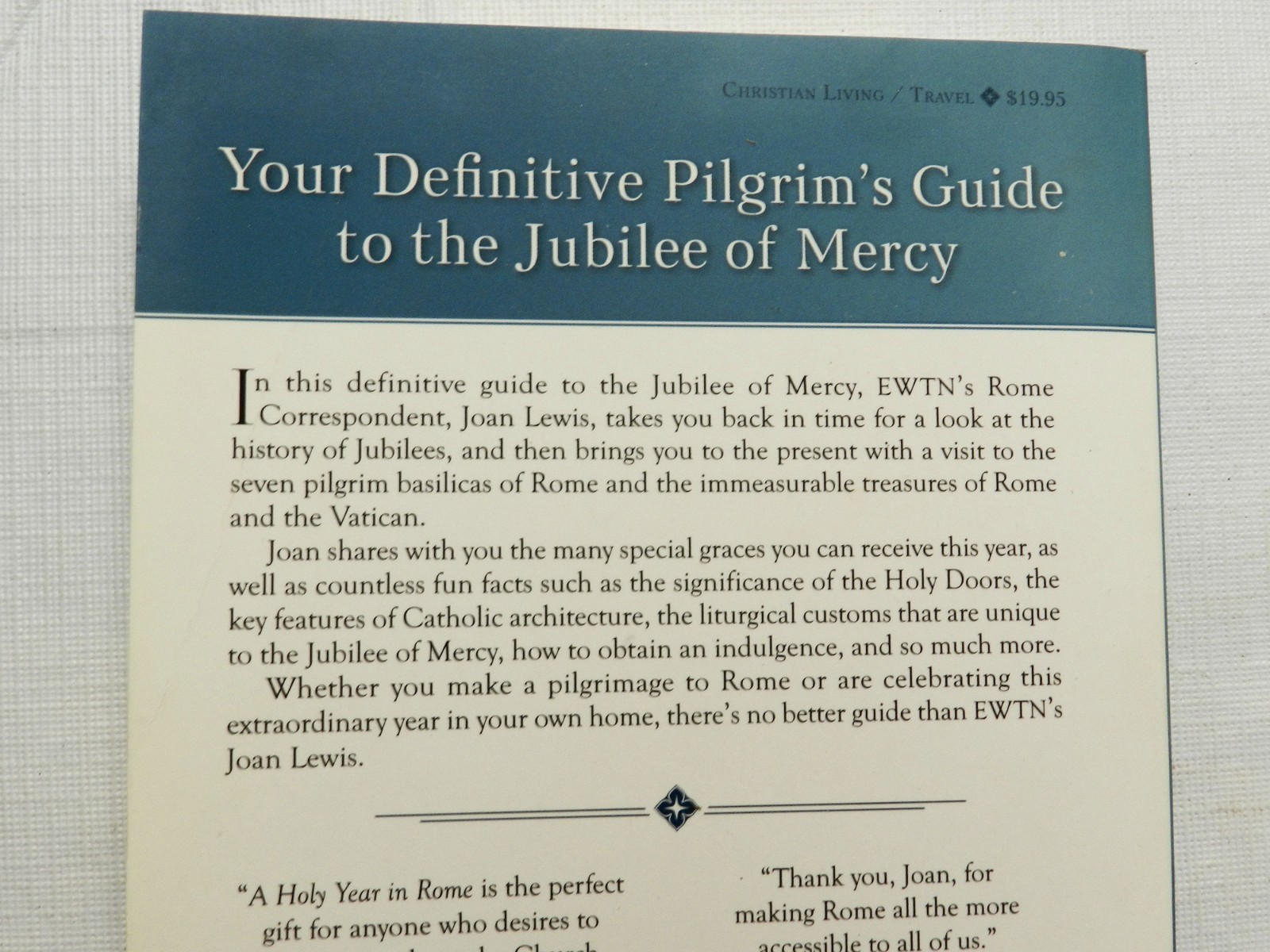 2016, A Holy Year in Rome by Joan Lewis, SB Guide to Jubilee of Mercy, EX SIGNED