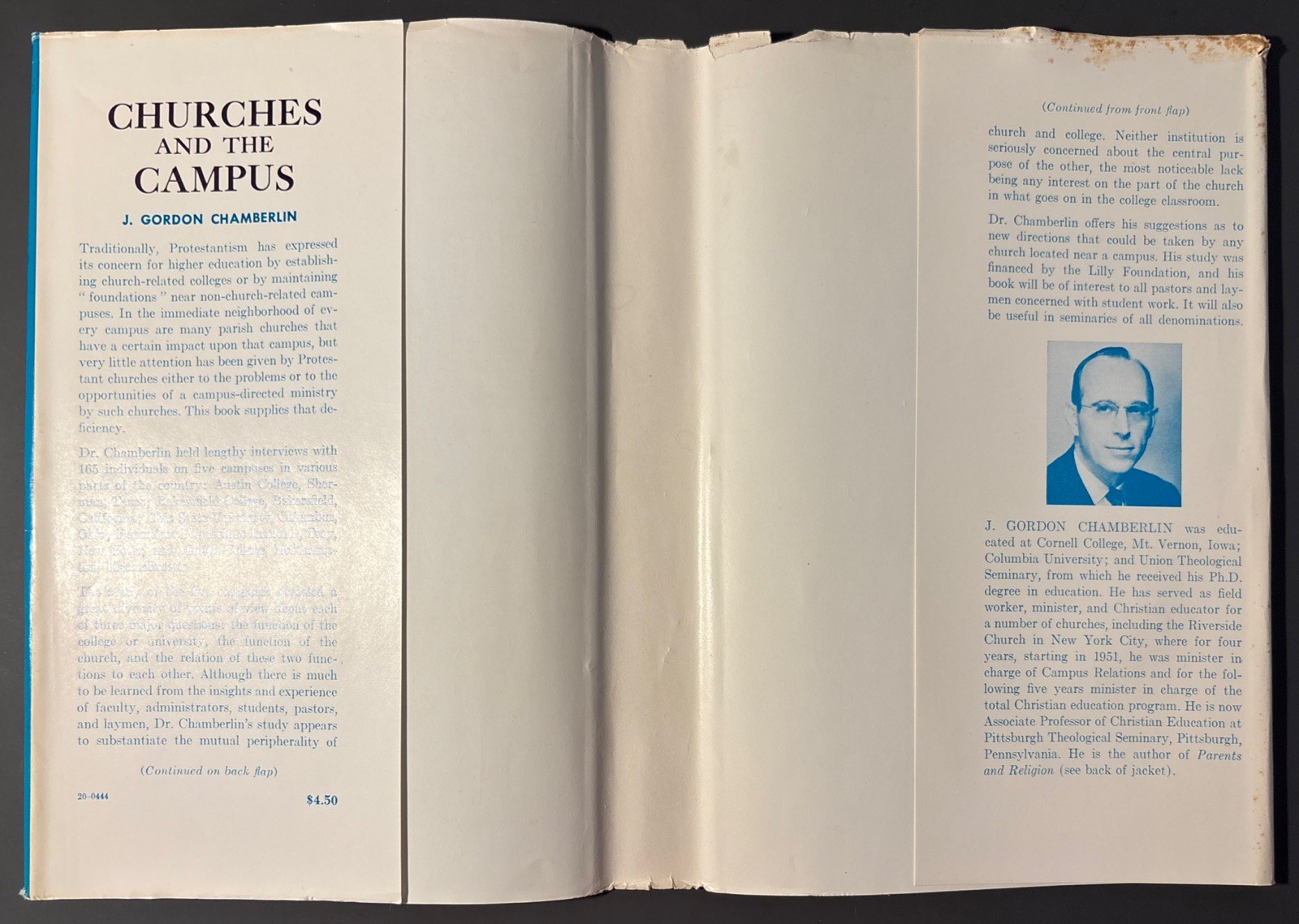 Churches And The Campus, by J. Gordon Chamberlin, The Westminster Press 1963