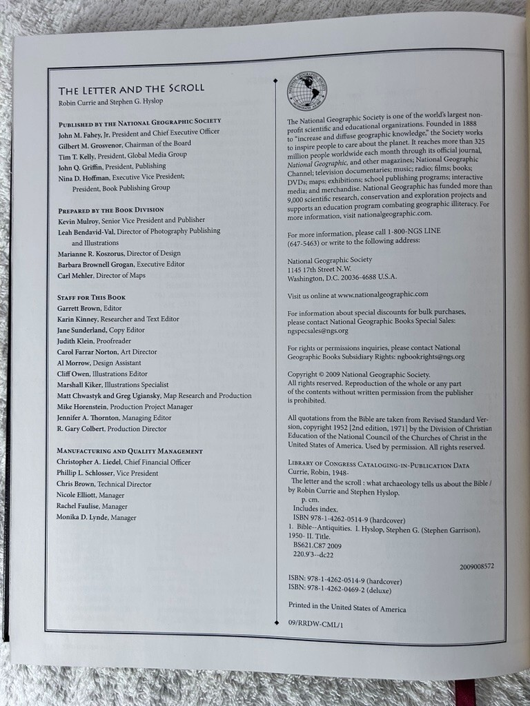 Stephen G. Hyslop, The Letter and The Scroll, by National Geographic Society