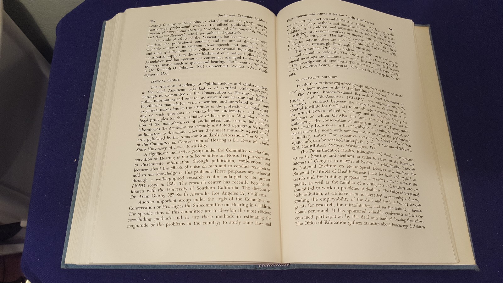 1960 HEARING & DEAFNESS Hardcover Book Textbook