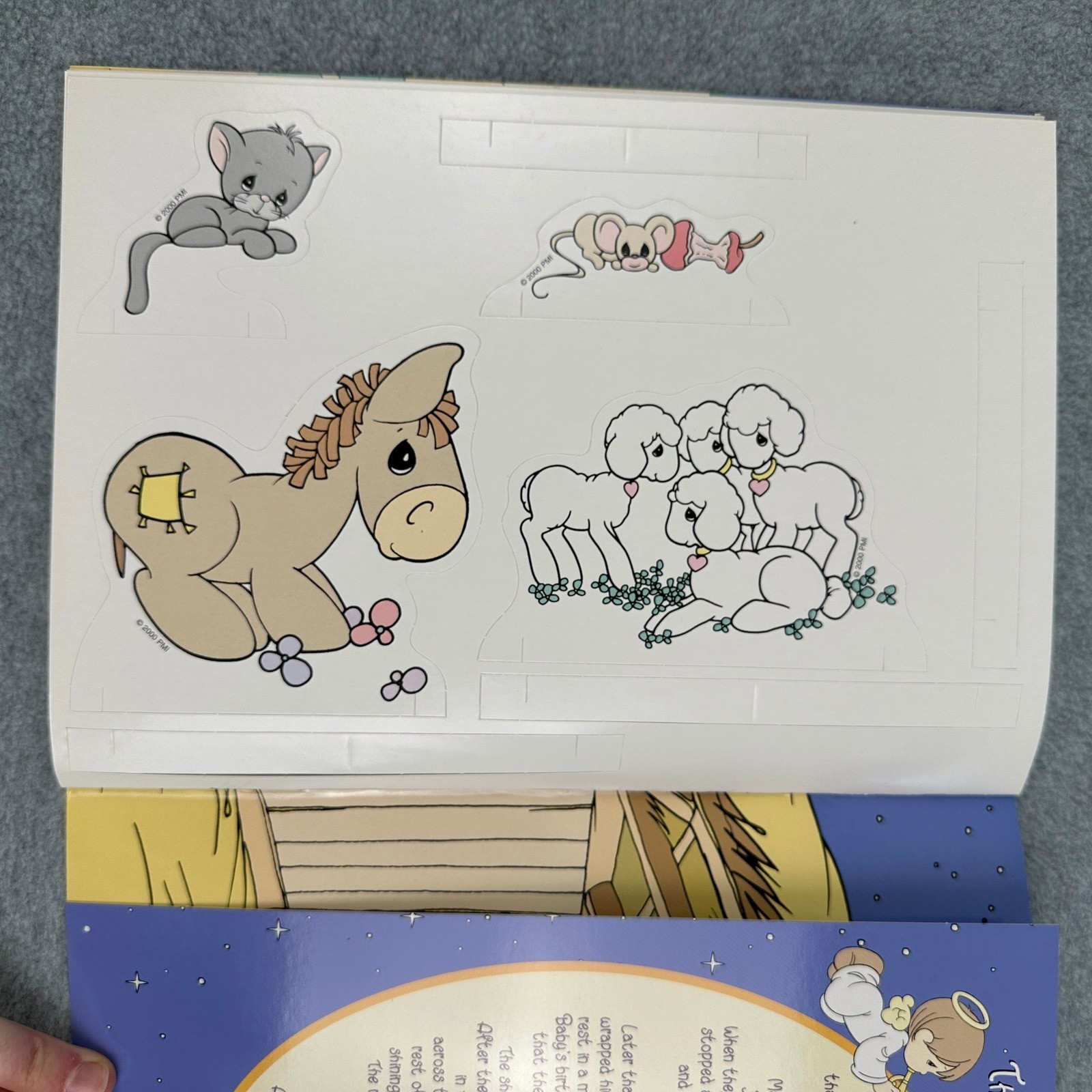 Vintage Precious Moments Book Kids Christmas Miracle Nativity Press-Out Figures