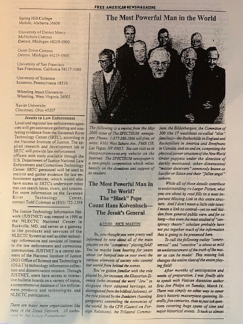 The Jesuit Black Pope~Eric Jon Phelps~Vatican Assassins INterview~2000~Conspirac