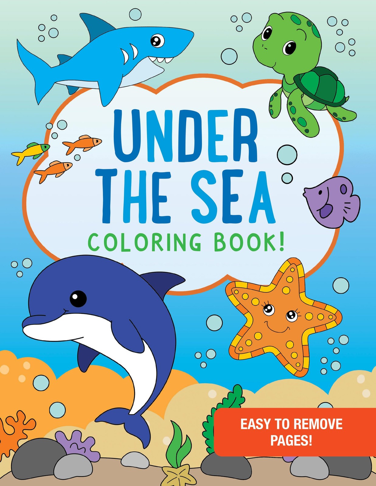 Under the Sea Coloring Book – 35 simple and bold designs for kids….