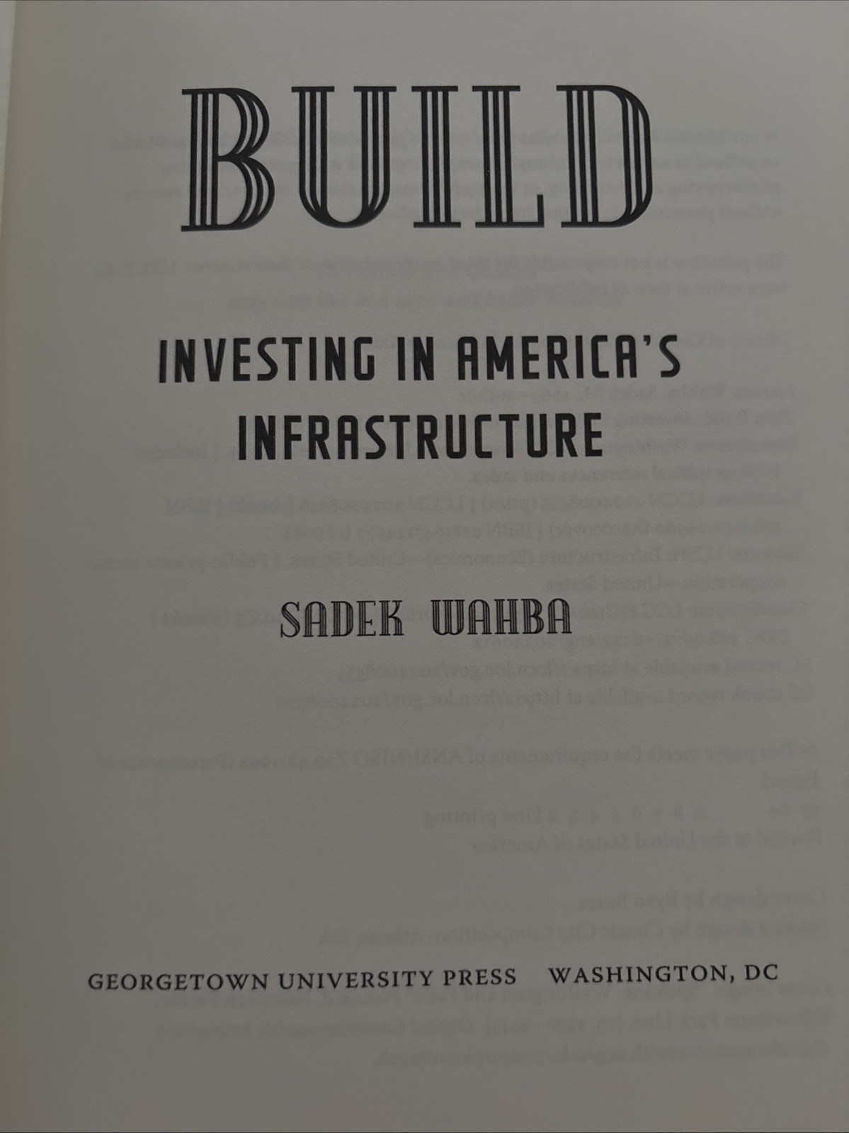 Build: Investing in America’s Infrastructure by Wahba