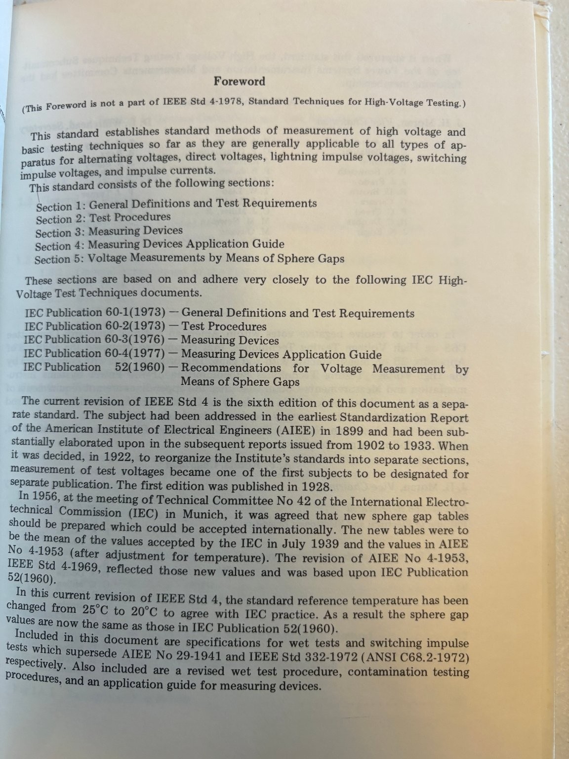 IEEE Standard Techniques for High Voltage Testing 1978 Sixth Edition Hardcover
