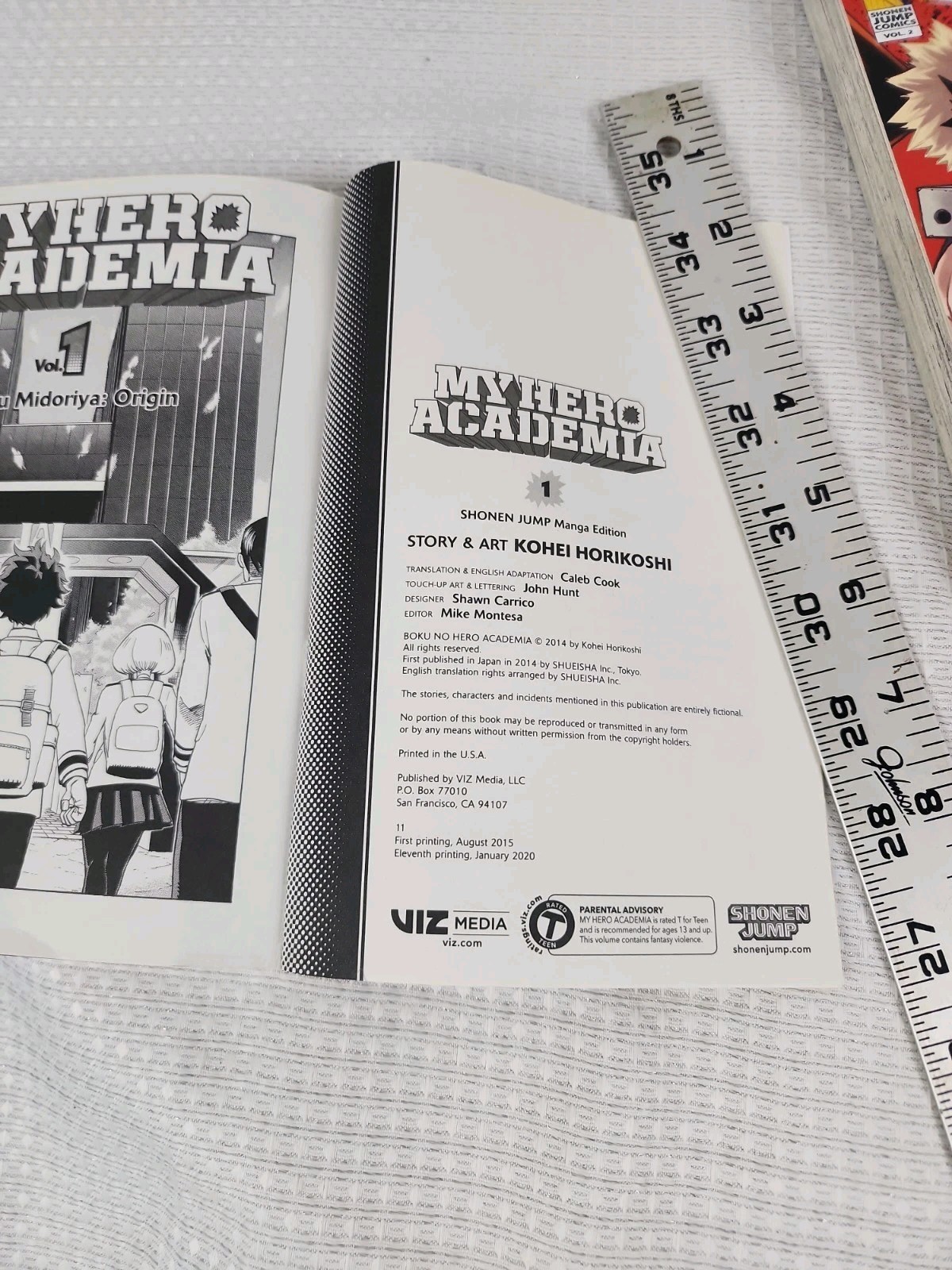 My Hero Academia Manga Lot Of 3 Books Volumes 1,2,24 Viz Media Paperback