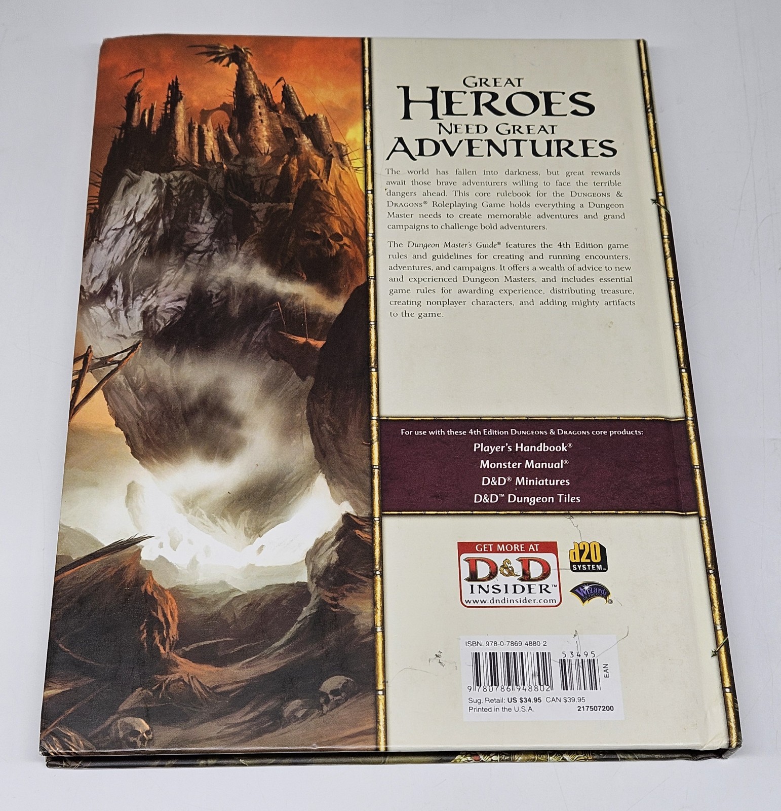 Dungeons and Dragons D&D Dungeon Master’s Guide Core Rules 4th Ed HC 2008