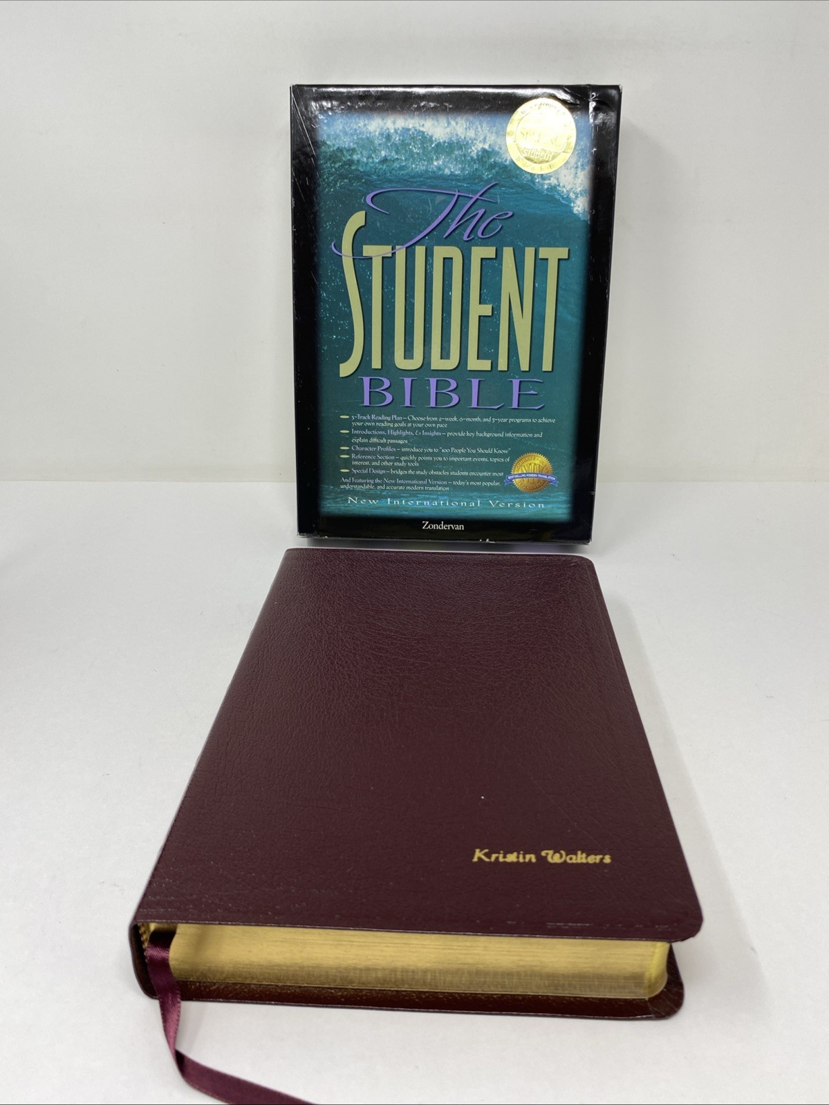 Student Bible NIV 1984 Burgundy Bonded Leather 2006 Print Clean Pages Box