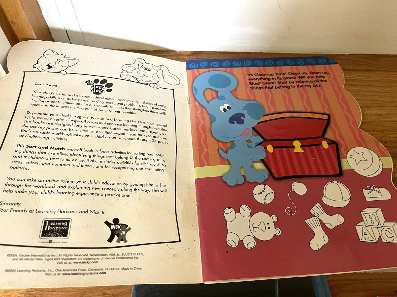 Blue’s Clues Wipe-Off Workbook Sort and Match Gently Used, Good Shape
