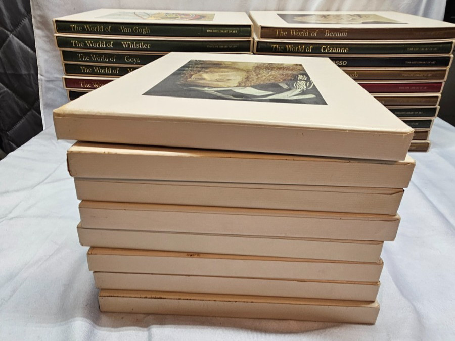 1967 Complete Set of 28 Time Life Library of Art Hardcovers w/Slip Covers-USED
