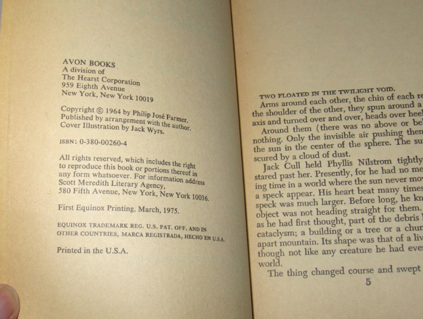 Inside Outside by Philip Jose Farmer TPB 1975 SF Rediscovery Avon Equinox