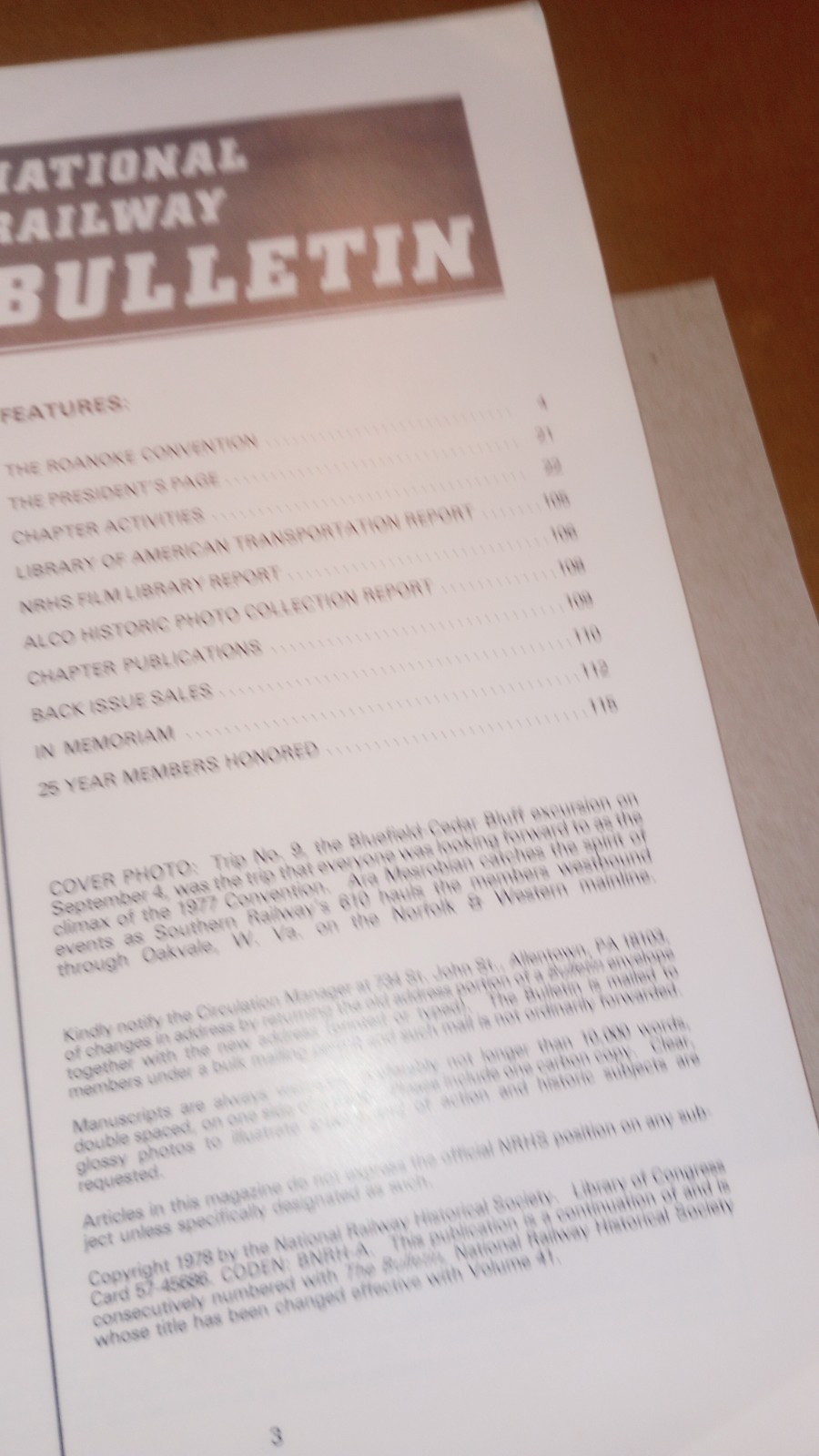 Vintage National Railway Bulletin – Volume 43 Number 3 1978 – 116 Pages